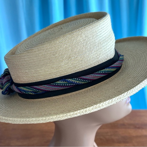 Vintage Ladies Panama Summer Hat-100% Palm Leaves. La Giralda Palm Hat - Picture 4 of 10